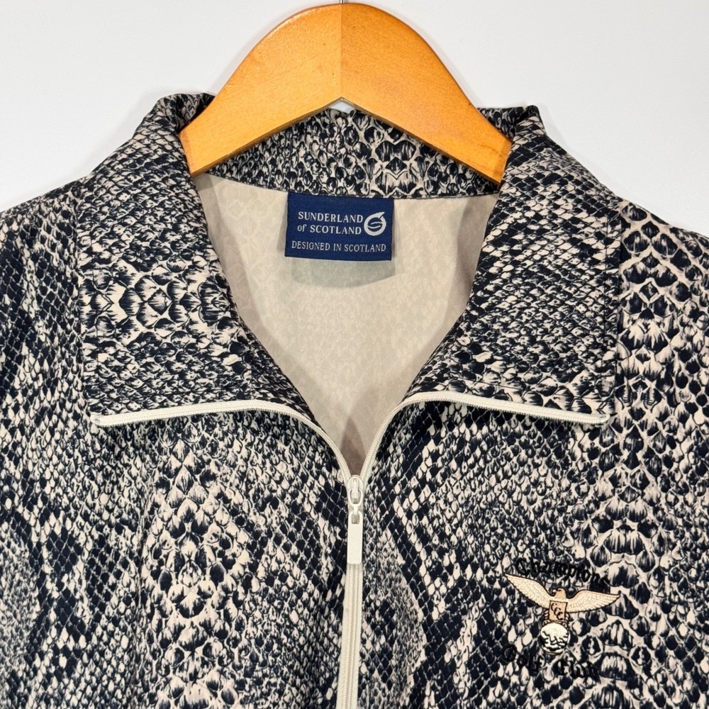 Sunderland of Scotland Windbreaker Women M Grey Snakeskin 1/4 Zip Pullover Golf - Picture 2 of 9